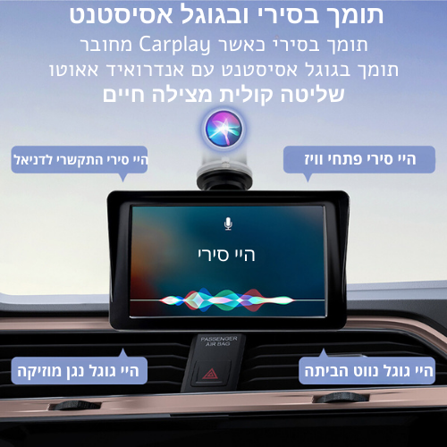 מסך מולטימדיה אוניברסלי 7 אינץ - ללא פירוק חלקים מהרכב